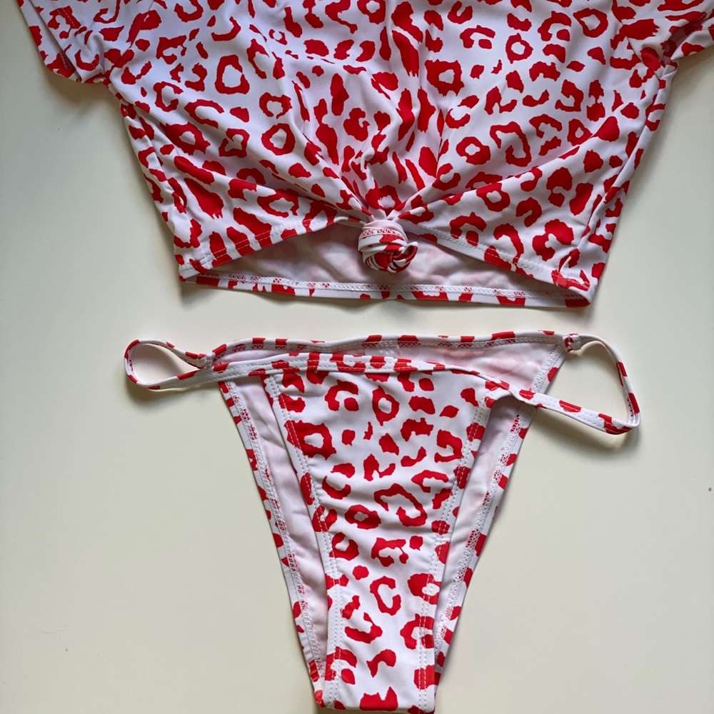 ❗️1 Left❗️red Cheetah Print Swim Bikini-Womens Small - Picture 3 of 6